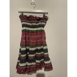 Moda International Dress Women's Small Colorful Sleeveless Tube Top Strapless XS